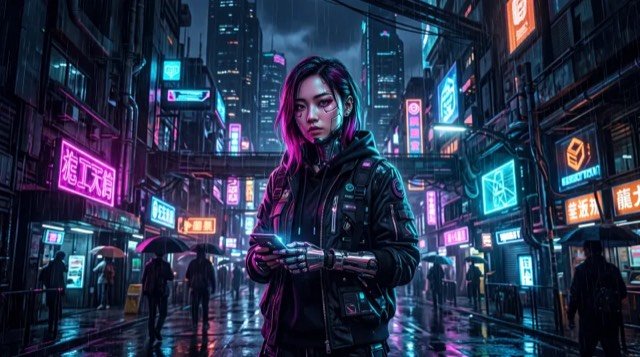 Scene generated by Studio in Cyberpunk style