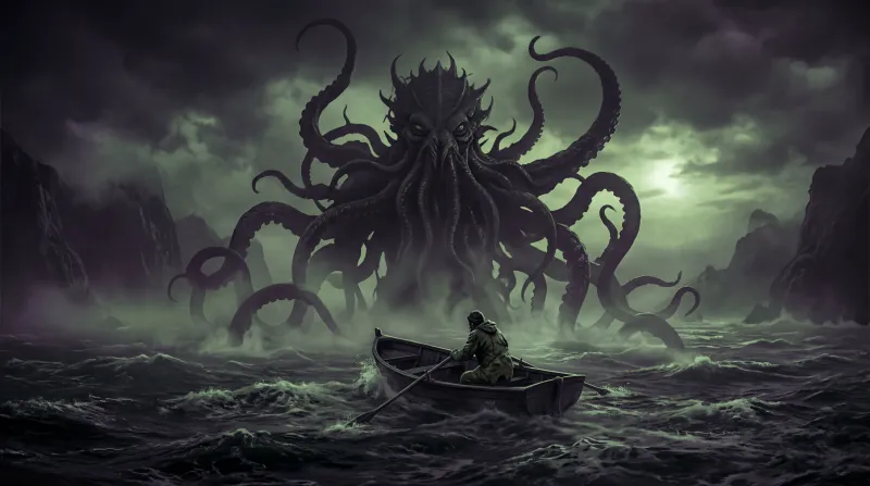 Scene generated by Kuak Studio in Lovecraftian Horror style